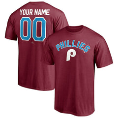 Philadelphia Phillies Cooperstown Winning Streak Alternate Personalized Name & Number T-Shirt - Burgundy - MLB Lifestyle