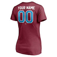 Philadelphia Phillies Women's Cooperstown Winning Streak Alternate Personalized Name & Number V-Neck T-Shirt - Burgundy - MLB on Sale