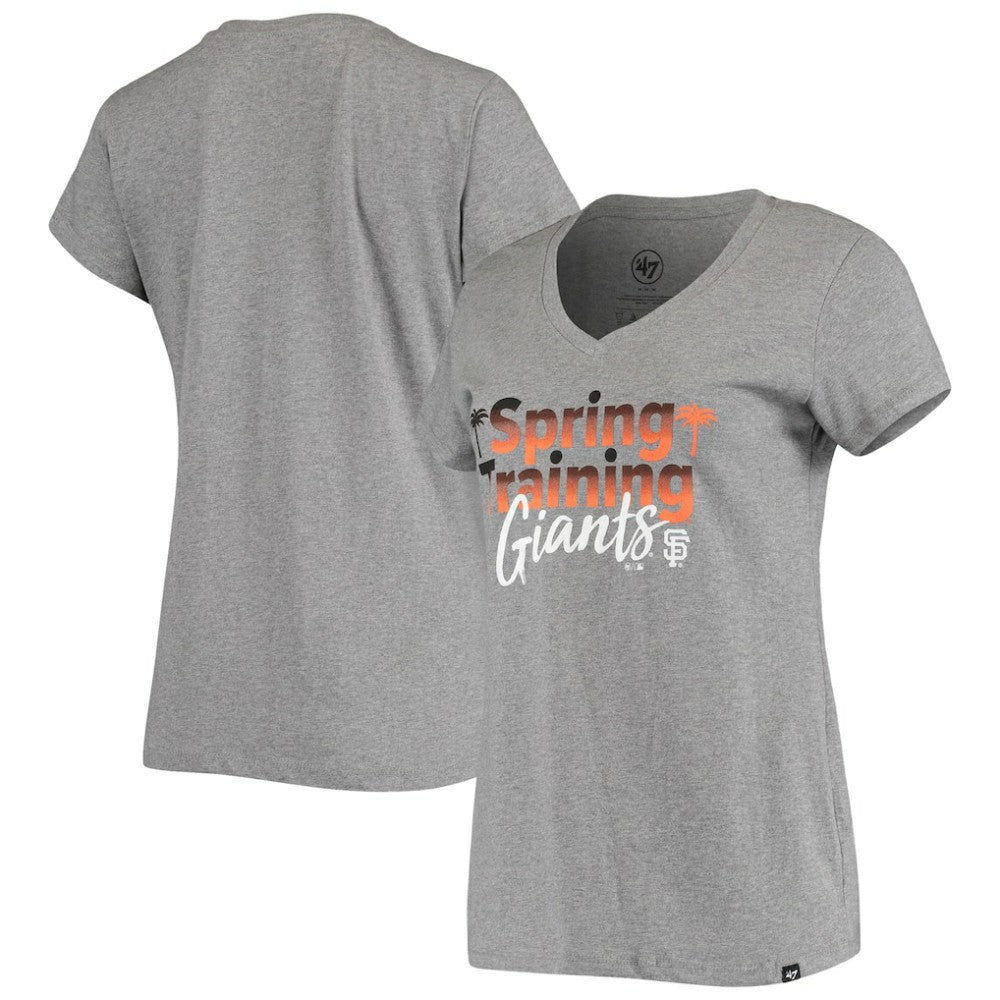 San Francisco Giants '47 Women's Spring Training Fade V-Neck T-Shirt - Heathered Gray - 47 brand Sale