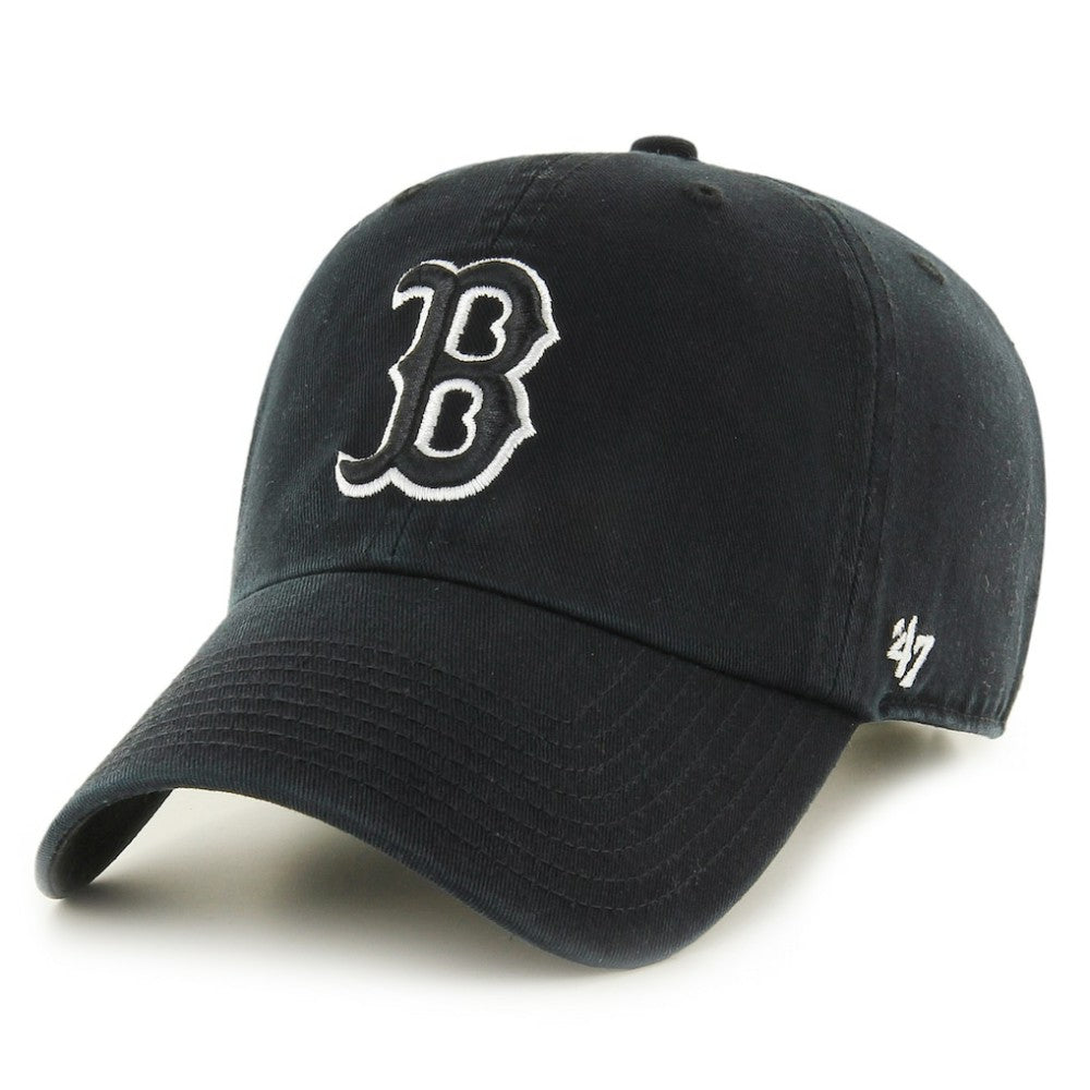 Boston Red Sox '47 Logo Clean Up Adjustable Hat - Black - 47 brand Lifestyle