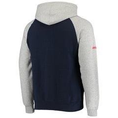 New York Yankees Stitches Raglan Pullover Hoodie - Heathered Gray/Navy - MLB Lifestyle