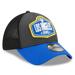 Los Angeles Rams New Era 2021 NFL Draft Trucker 39THIRTY Flex Hat Graphite/Royal