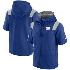 Nike New York Giants Sideline Showout Short Sleeve Full-Zip Hoodie Royal