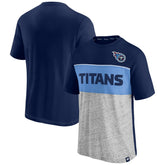 Fanatics Tennessee Titans Colorblock T-Shirt Navy/Heathered Gray