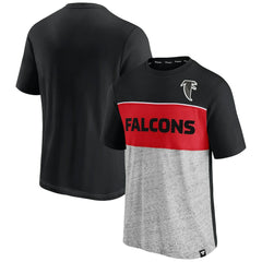 Fanatics Atlanta Falcons Throwback Colorblock T-Shirt Black/Heathered Gray