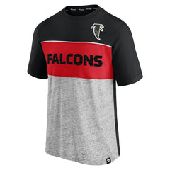 Fanatics Atlanta Falcons Throwback Colorblock T-Shirt Black/Heathered Gray