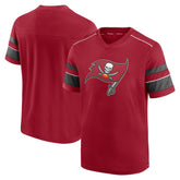 Fanatics Tampa Bay Buccaneers Textured Hashmark V-Neck T-Shirt Red