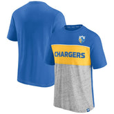 Fanatics Los Angeles Chargers Throwback Colorblock T-Shirt Powder Blue/Heathered Gray