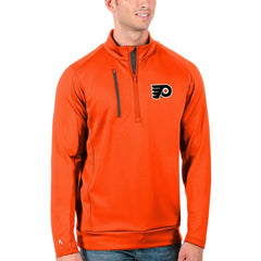 Philadelphia Flyers Antigua Generation Quarter-Zip Pullover Jacket - Orange/Charcoal - NHL 4126587