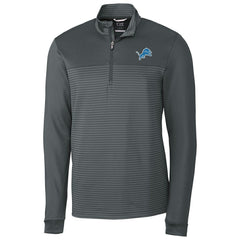 Detroit Lions Cutter & Buck Traverse Stripe Quarter-Zip Pullover Jacket Gray