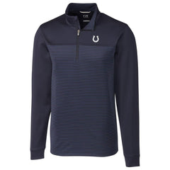 Indianapolis Colts Cutter & Buck Traverse Stripe Quarter-Zip Pullover Jacket Navy