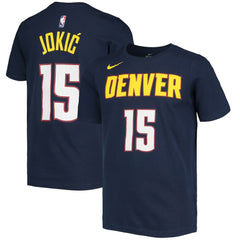 Nikola Jokic Denver Nuggets Youth Logo Name & Number Performance T-Shirt for sale Navy | Nike for sale
