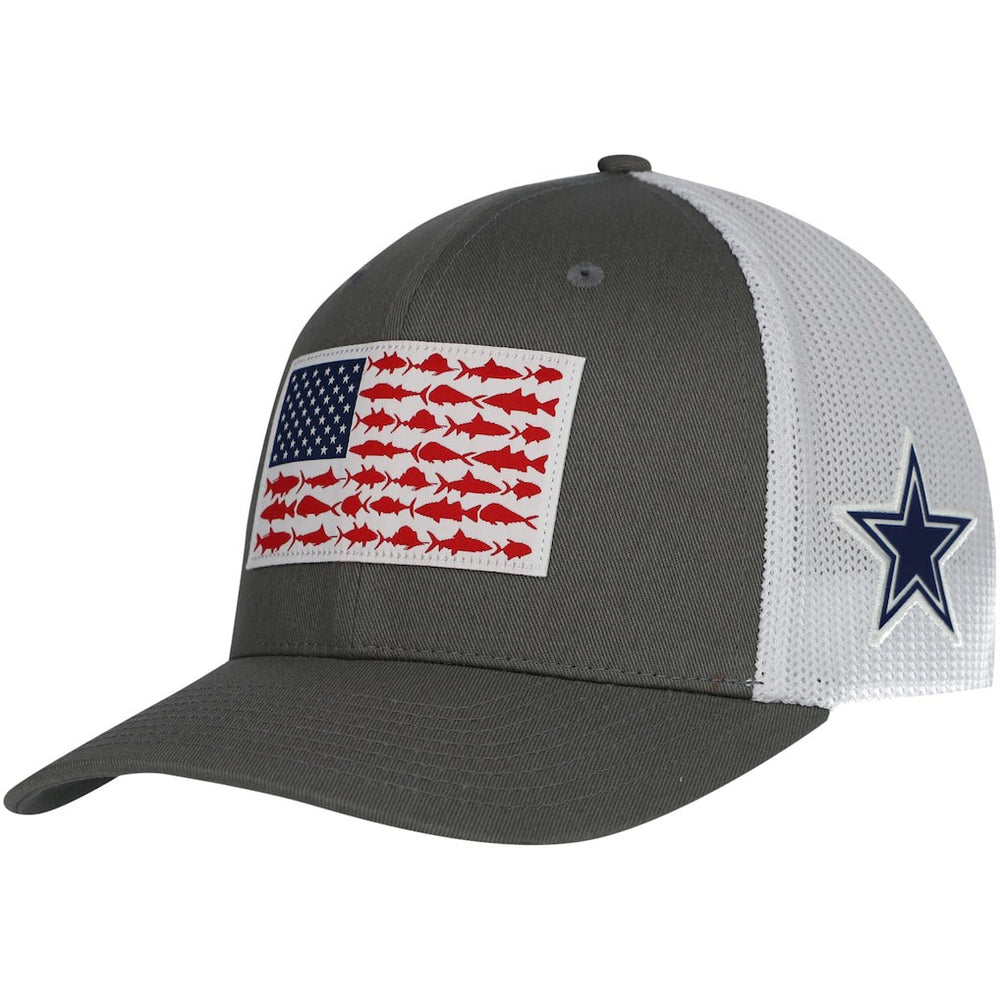 Columbia Dallas Cowboys PFG Fish Flag Flex Hat Gray