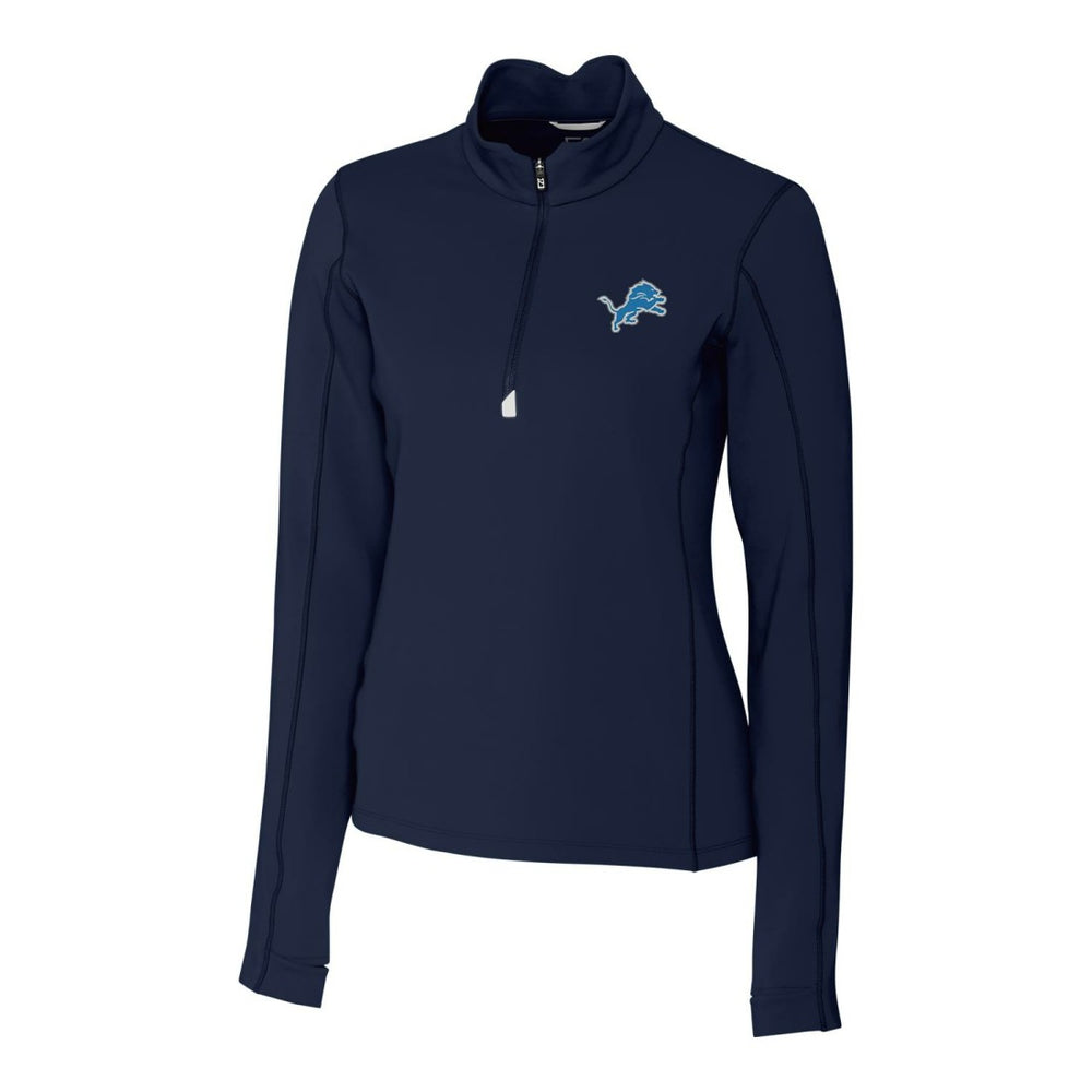 Detroit Lions Cutter & Buck Women's Traverse Half-Zip Pullover Jacket Navy