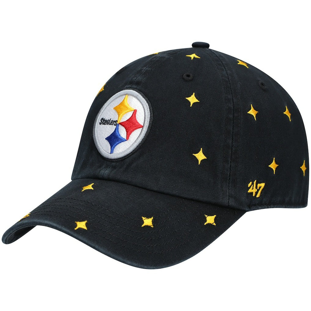 47 brand Pittsburgh Steelers '47 Women's Confetti Clean Up Adjustable Hat Black/Gold
