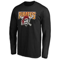 Pittsburgh Pirates Cooperstown Collection Huntington Logo Long Sleeve T-Shirt - Black - MLB Online