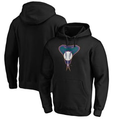 Arizona Diamondbacks Cooperstown Collection Huntington Logo Fitted Pullover Hoodie - Black - MLB Lifestyle
