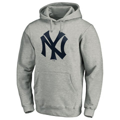 New York Yankees Cooperstown Collection Huntington Logo Fitted Pullover Hoodie - Heather Gray - MLB Discount