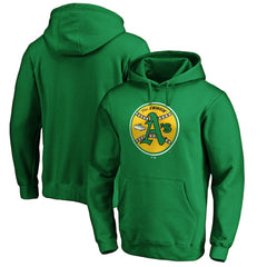 Oakland Athletics Cooperstown Collection Huntington Logo Fitted Pullover Hoodie - Kelly Green - MLB Sale