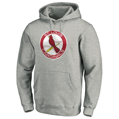 St. Louis Cardinals Cooperstown Collection Huntington Logo Fitted Pullover Hoodie - Heather Gray - MLB Discount
