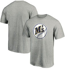 Seattle Mariners Cooperstown Collection Huntington Logo T-Shirt - Heathered Gray - MLB Discount