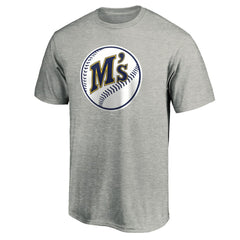 Seattle Mariners Cooperstown Collection Huntington Logo T-Shirt - Heathered Gray - MLB Discount