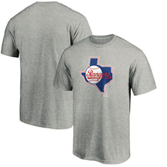 Texas Rangers Cooperstown Collection Huntington Logo T-Shirt - Heathered Gray - MLB Lifestyle