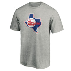 Texas Rangers Cooperstown Collection Huntington Logo T-Shirt - Heathered Gray - MLB Lifestyle