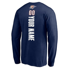 Oklahoma City Thunder Playmaker Personalized Name & Number Long Sleeve T-Shirt Navy