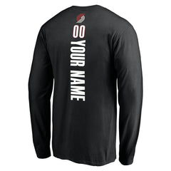 Portland Trail Blazers Playmaker Personalized Name & Number Long Sleeve T-Shirt Black