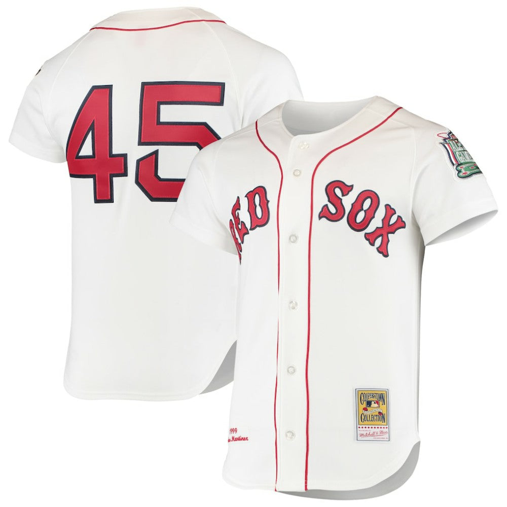 Pedro Martinez Boston Red Sox Mitchell & Ness 1999 Cooperstown Collection Home Authentic Jersey - White - Mitchell & Ness Discount