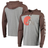 47 brand Cleveland Browns '47 Franklin Wooster Long Sleeve Hoodie T-Shirt Heathered Gray/Brown