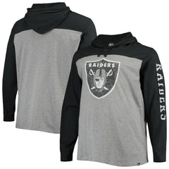 47 brand Las Vegas Raiders '47 Franklin Wooster Long Sleeve Hoodie T-Shirt Heathered Gray/Black