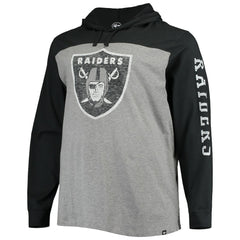 47 brand Las Vegas Raiders '47 Franklin Wooster Long Sleeve Hoodie T-Shirt Heathered Gray/Black