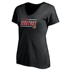 Ottawa Senators Fanatics Women's Plus Size Mascot In Bounds V-Neck T-Shirt - Black - NHL 4179091