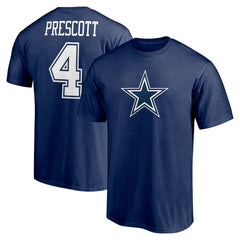 Fanatics Dak Prescott Dallas Cowboys Player Icon Name & Number T-Shirt Navy