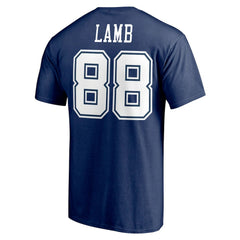Fanatics CeeDee Lamb Dallas Cowboys Player Icon Name & Number T-Shirt Navy