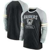 Nike Las Vegas Raiders Throwback Raglan Long Sleeve T-Shirt Black/Silver