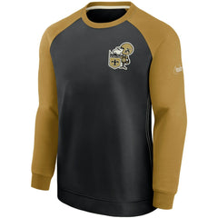 Nike New Orleans Saints Historic Raglan Performance Pullover Sweater Black/Gold