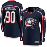 Elvis Merzlikins Columbus Blue Jackets Fanatics Women's Home Breakaway Jersey - Navy - NHL 4184598