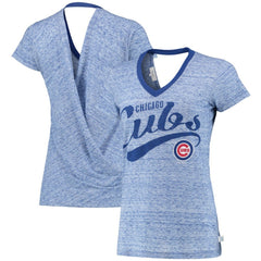Chicago Cubs Touch Women's Hail Mary V-Neck Back Wrap T-Shirt - Royal - MLB on Sale