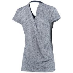 Detroit Tigers Touch Women's Hail Mary V-Neck Back Wrap T-Shirt - Navy - MLB on Sale