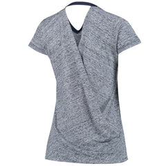 Boston Red Sox Touch Women's Hail Mary V-Neck Back Wrap T-Shirt - Navy - MLB on Sale