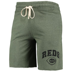 Cincinnati Reds Concepts Sport Mainstream Tri-Blend Shorts - Heathered Olive - MLB Lifestyle