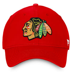Chicago Blackhawks Fanatics Core Primary Logo Flex Hat - Red - NHL 4197811