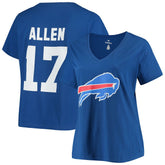 Fanatics Josh Allen Buffalo Bills Women's Plus Size Name & Number V-Neck T-Shirt Royal