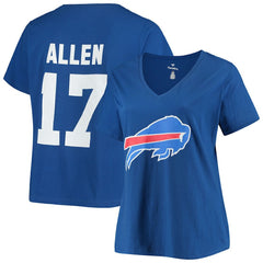 Fanatics Josh Allen Buffalo Bills Women's Plus Size Name & Number V-Neck T-Shirt Royal