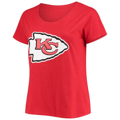 Travis Kelce Kansas City Chiefs Women's Plus Size Fair Catch Name & Number Scoop Neck T-Shirt Red