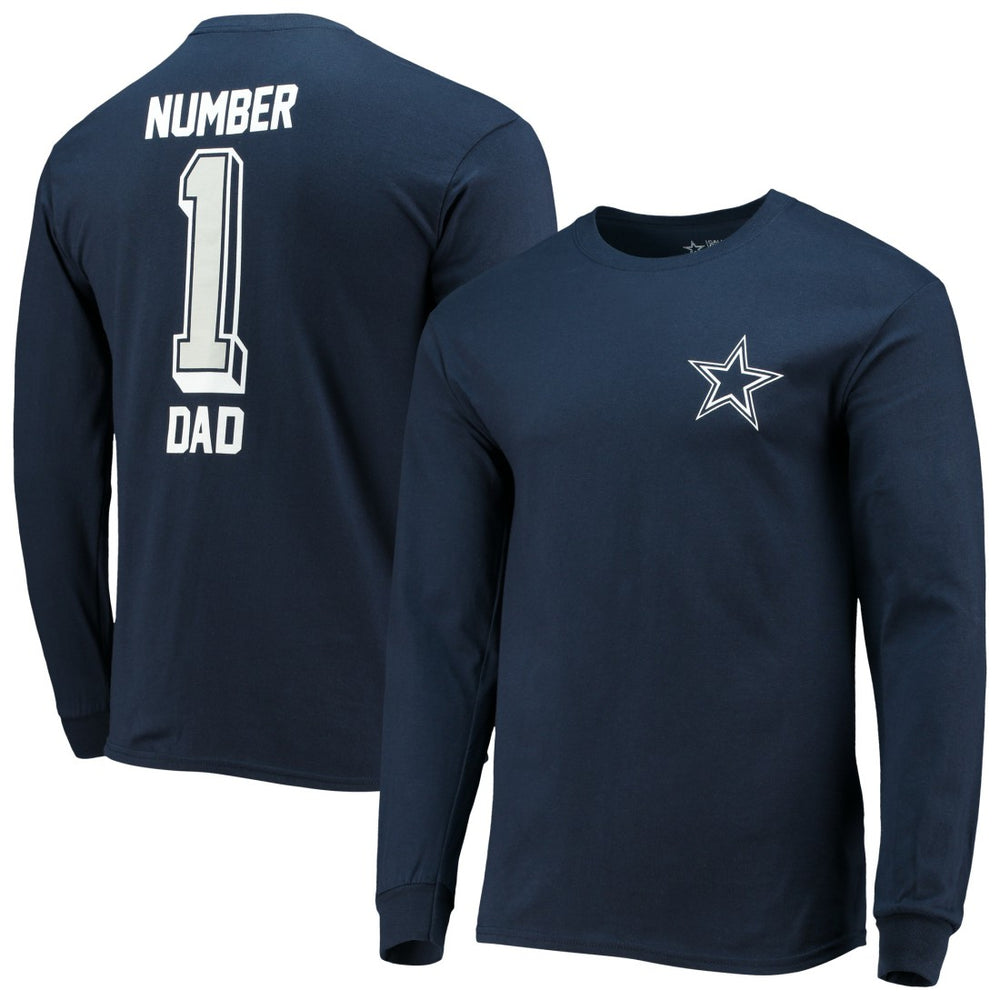 Fanatics Dallas Cowboys #1 Dad Long Sleeve T-Shirt Navy