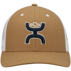 Dallas Cowboys HOOey Logo Trucker Snapback Hat Tan/White